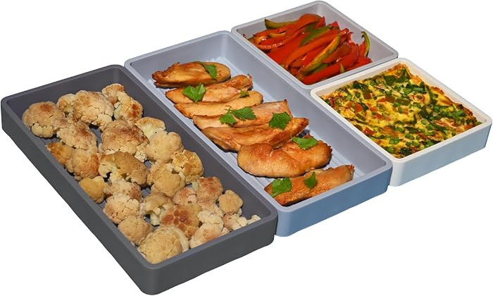 Sandunes Silicone Sheet Pan Dividers For Cooking & Meal Prep - Non Stick Silicone Tray Baking Set... | Amazon (US)