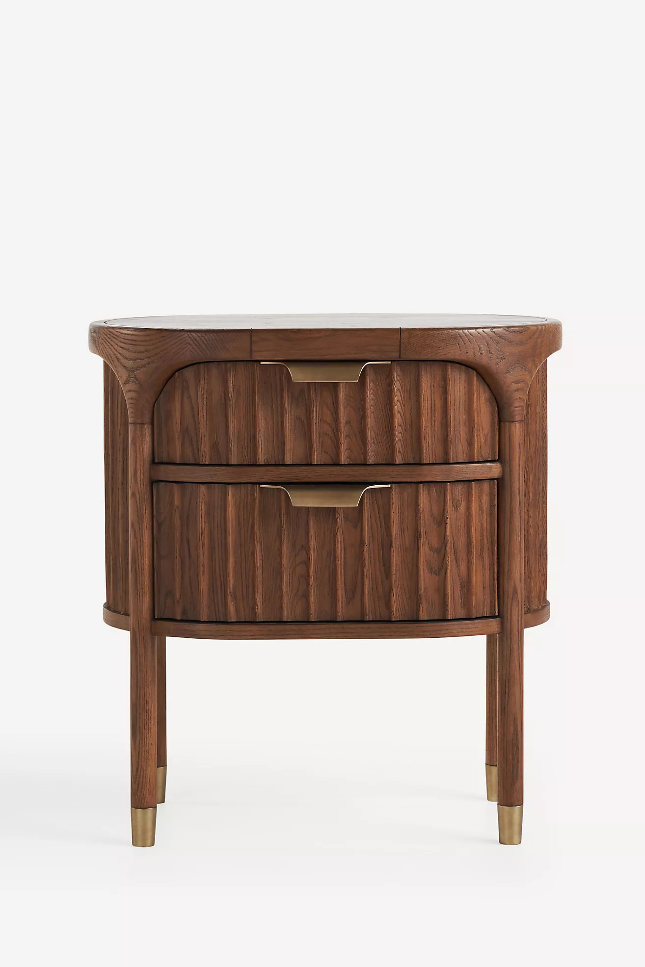 Isla Fluted Wood Two-Drawer Nightstand | Anthropologie (US)