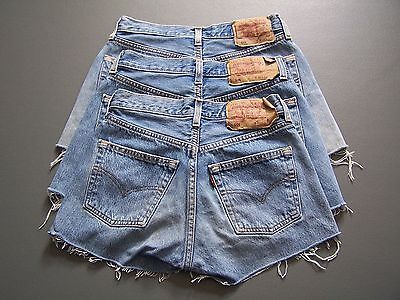 Levis 501 para mujer de la Alta Cintura Pantalones Cortos Denim Jeans pantalones cortos de un grado  | eBay ES