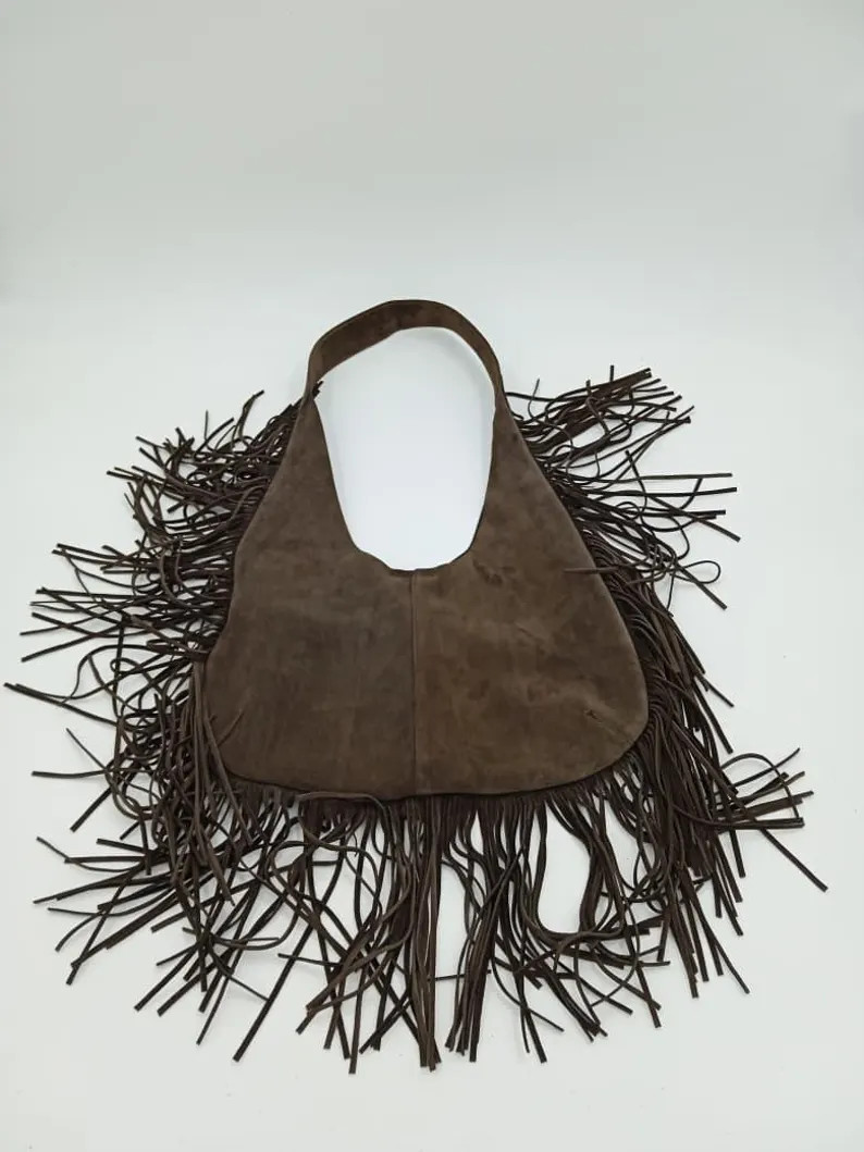 Fringe Leather Shoulder Bag, Women Fringe Bag, Studded Leather Bag, Festival Leather Bag, Studded... | Etsy (US)