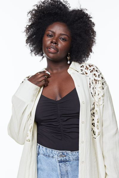 Oversized Embroidered Shirt | H&M (US + CA)