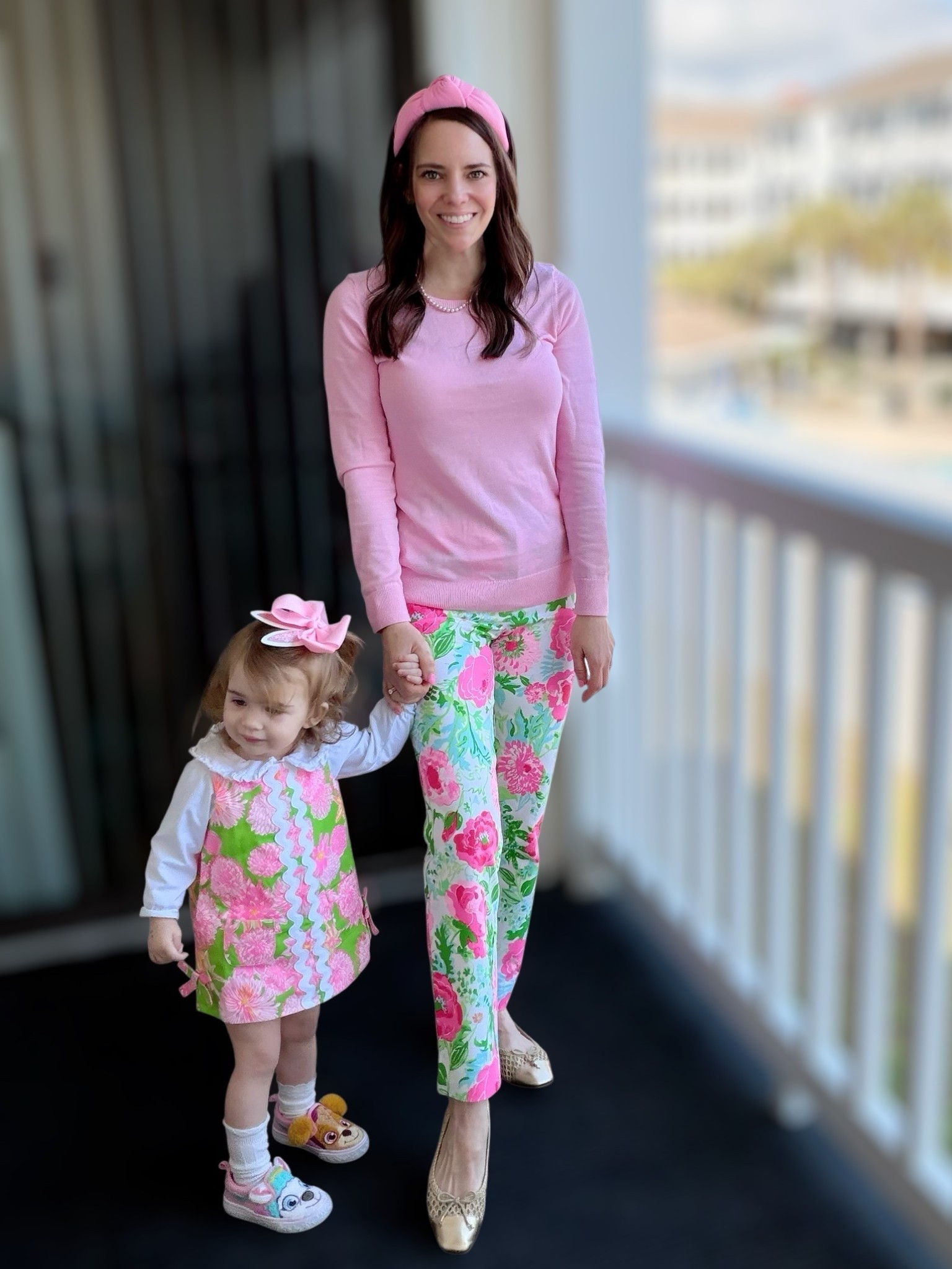 Mommy & Me Pink Lilly Pulitzer Spring Outfit 🌸💗

All the pinks for a sweet mommy & me moment 💗 I paired these bright floral Lilly Pulitzer pants with a soft pink sweater, classic gold ballet flats, and a pink headband for an easy spring outfit. My little one is matching in the cutest Lilly shift dress with a bow that’s perfect for Easter, spring photos, or a sunny day out. Such a fun colorful look for spring and family outings! 🌷

spring outfit, mommy and me outfits, Lilly Pulitzer style, colorful spring fashion, Easter outfits, resort spring style, pink and green outfit, preppy spring look

#LTKBaby #LTKWorkwear #LTKKids