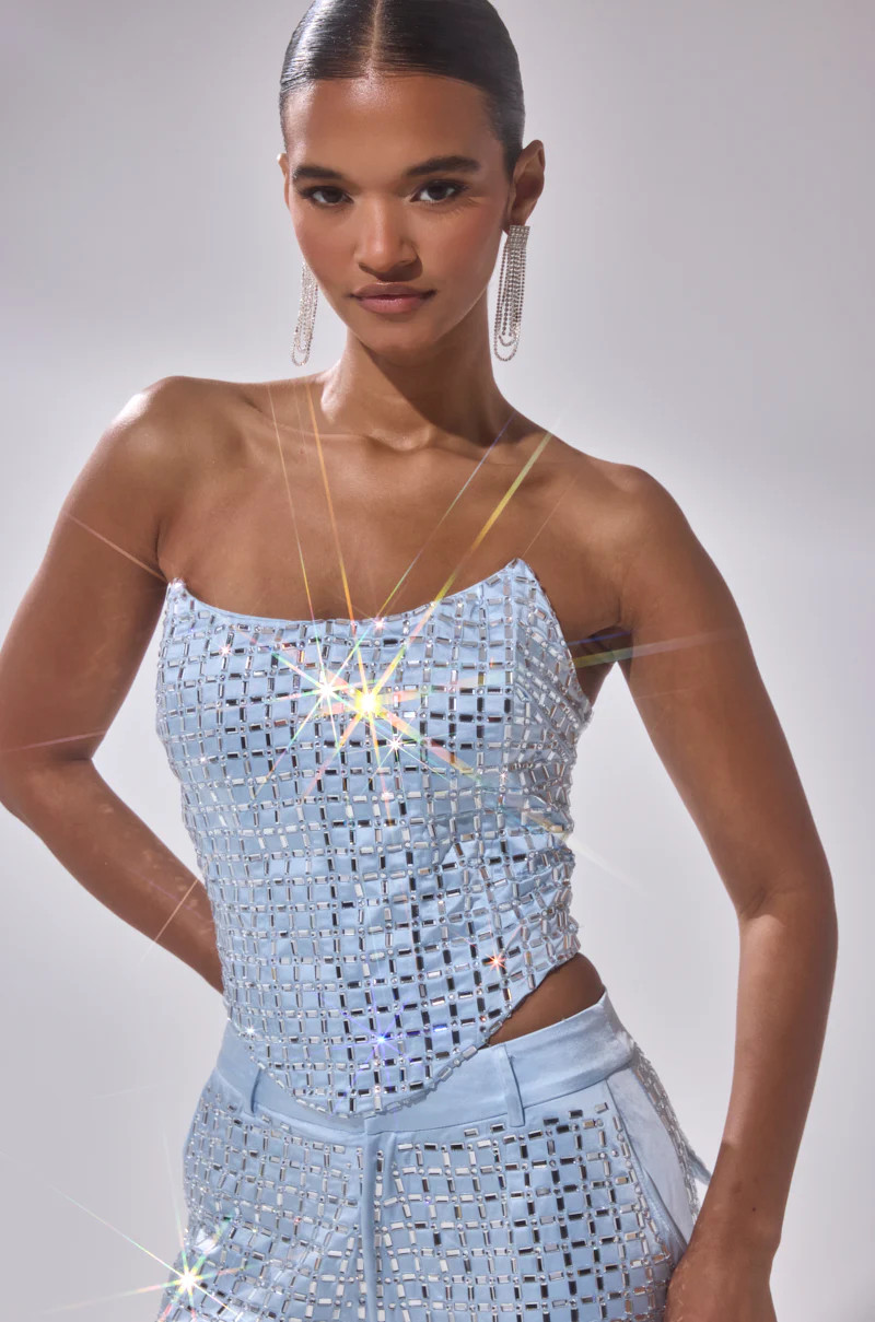 LILA EMBELLISHED SATIN CORSET | AKIRA