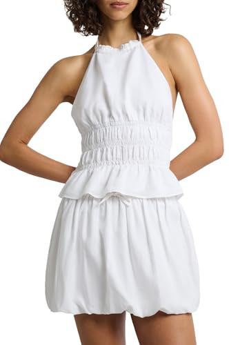 Onia, Air Linen Smocked Halter Top, White, Solid, M | Amazon (US)