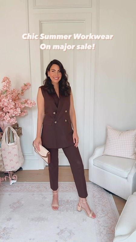 Pretty and chic summer workwear all on sale 40% off and an extra 20% off with code yay! Everything fit TTS, except the brown sleeveless blazer I recommend sizing down in. Sale ends Monday. Memorial Day weekend sale! #loveloft 

#LTKFindsUnder100 #LTKSaleAlert #LTKWorkwear