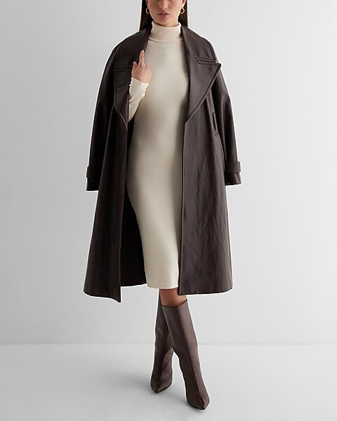 Turtleneck Long Sleeve Midi Sweater Dress | Express