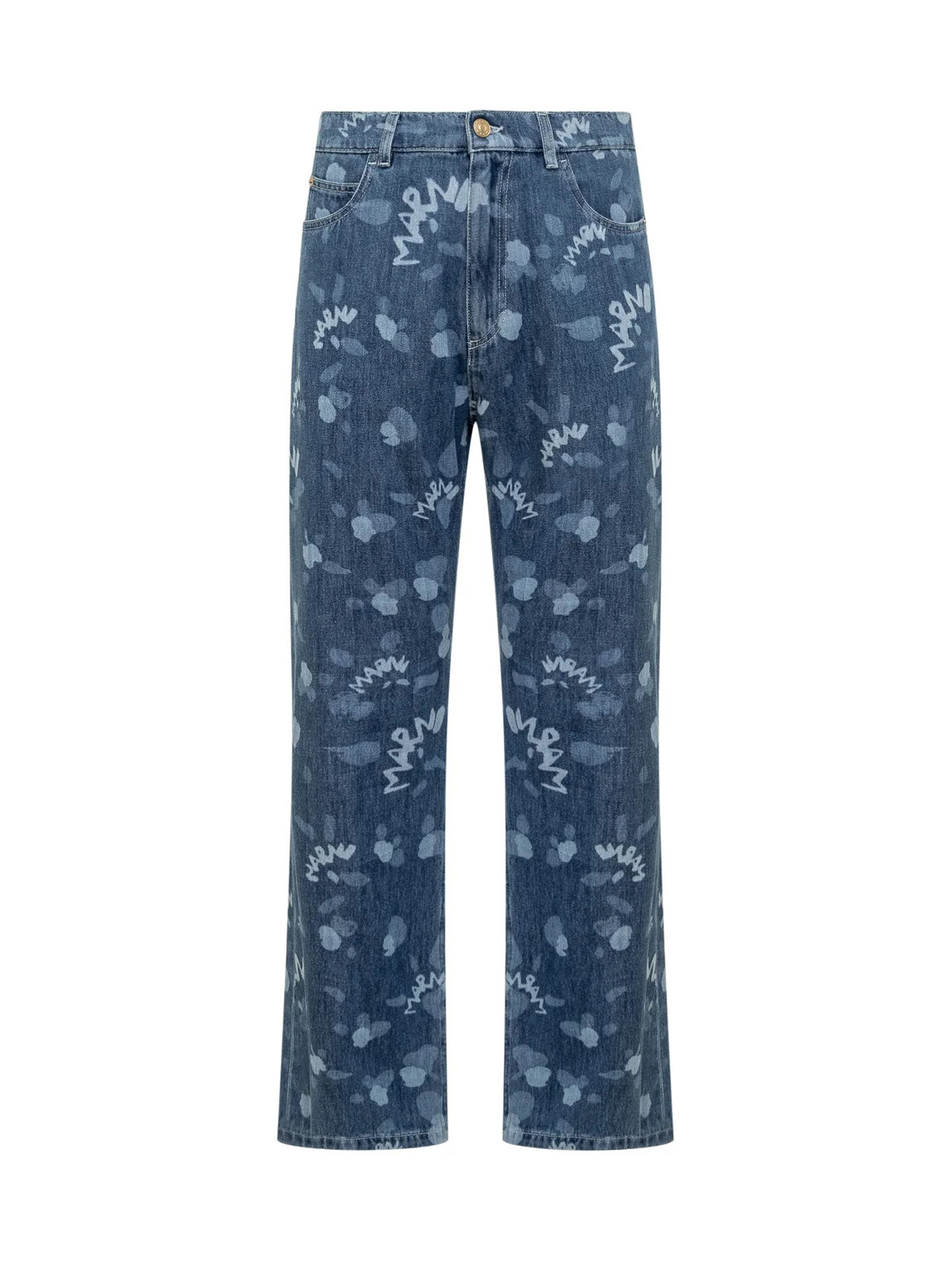 Marni Mega Laser-Printed Straight-Leg Jeans | Cettire Global