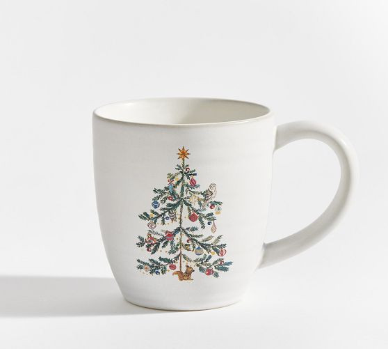 Christmas in the Country Stoneware Mugs - Set of 4 | Pottery Barn (US)