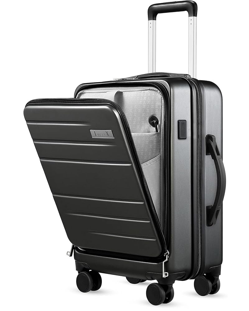 LUGGEX Carry On Luggage 22x14x9 Airline Approved, Polycarbonate Hard Suitcase with Front Pocket (... | Amazon (US)