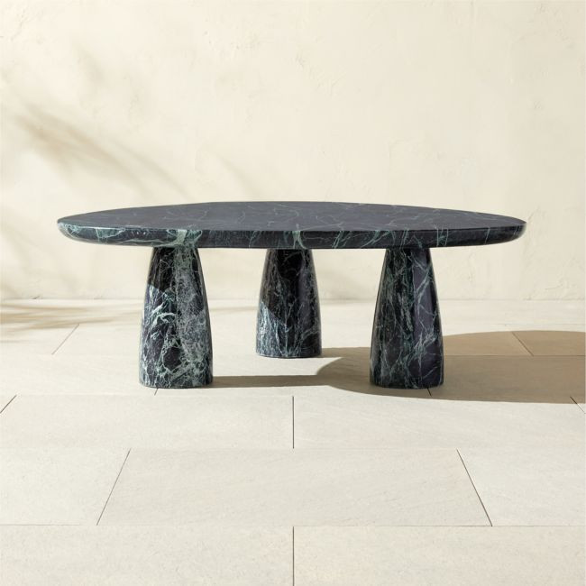 Yuma 42" Green Marble Indoor/Outdoor Coffee Table | CB2