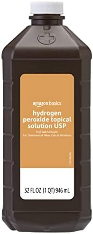 Amazon Basics Hydrogen Peroxide Topical Solution USP, First Aid Antiseptic for Cuts, Scrapes and ... | Amazon (US)
