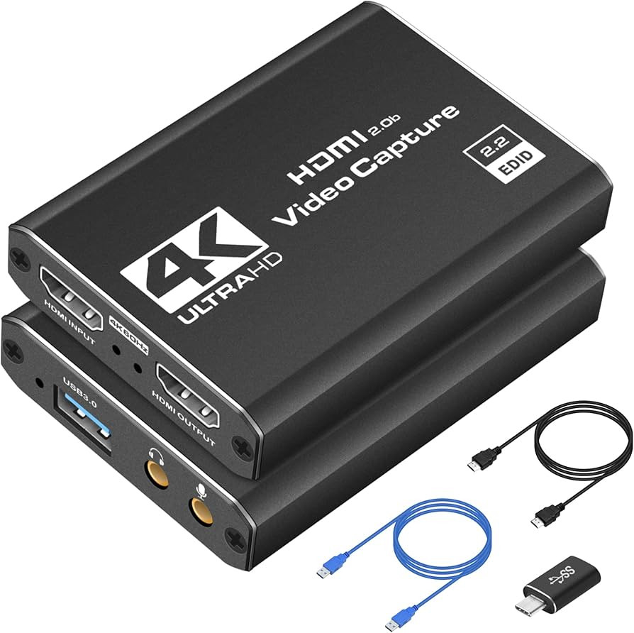 4K HDMI Capture Card, Audio Video Capture Card for Streaming, Full HD 1080P 60FPS USB Capture Car... | Amazon (US)
