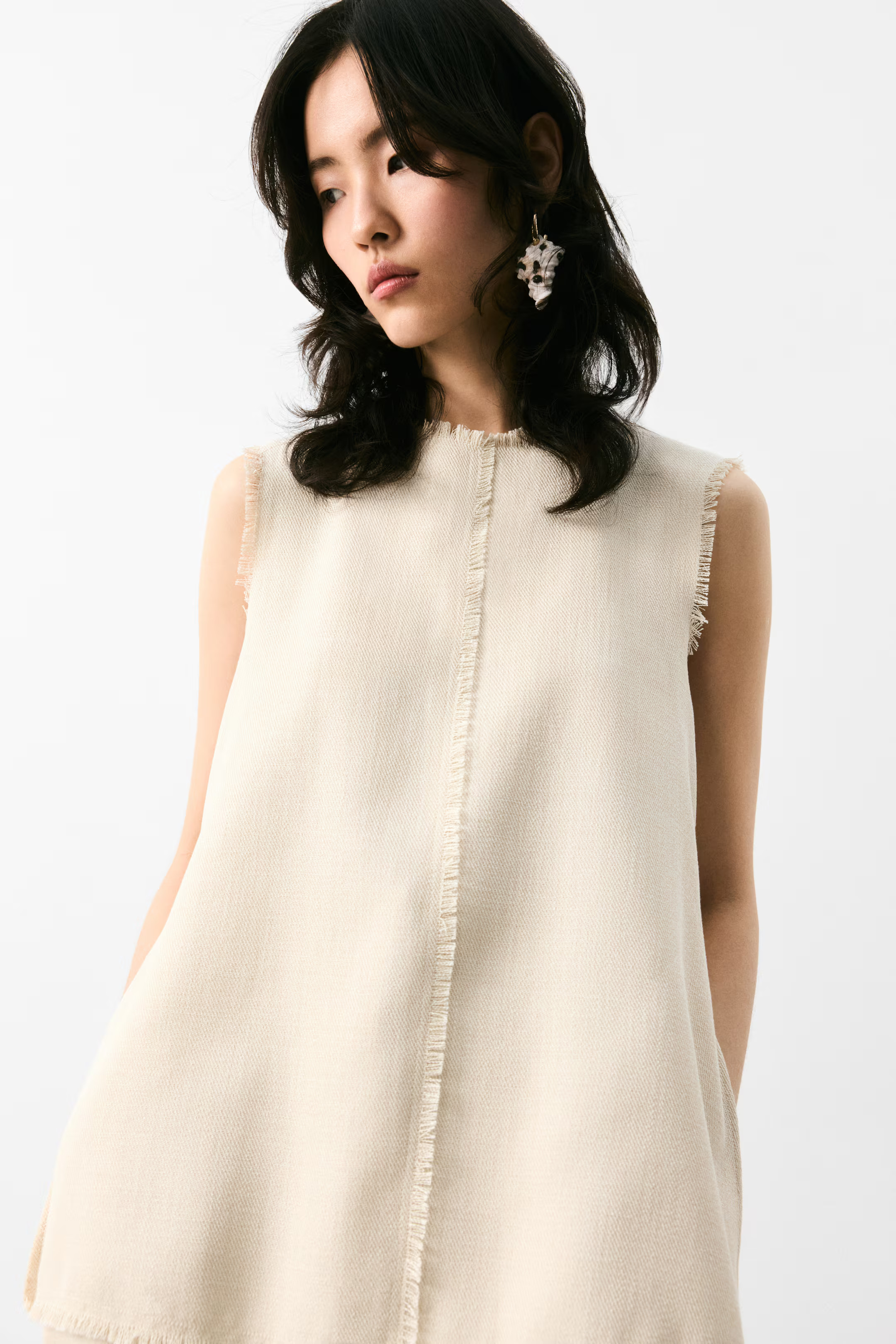 Frayed-edge twill top | H&M (UK, MY, IN, SG, PH, TW, HK)