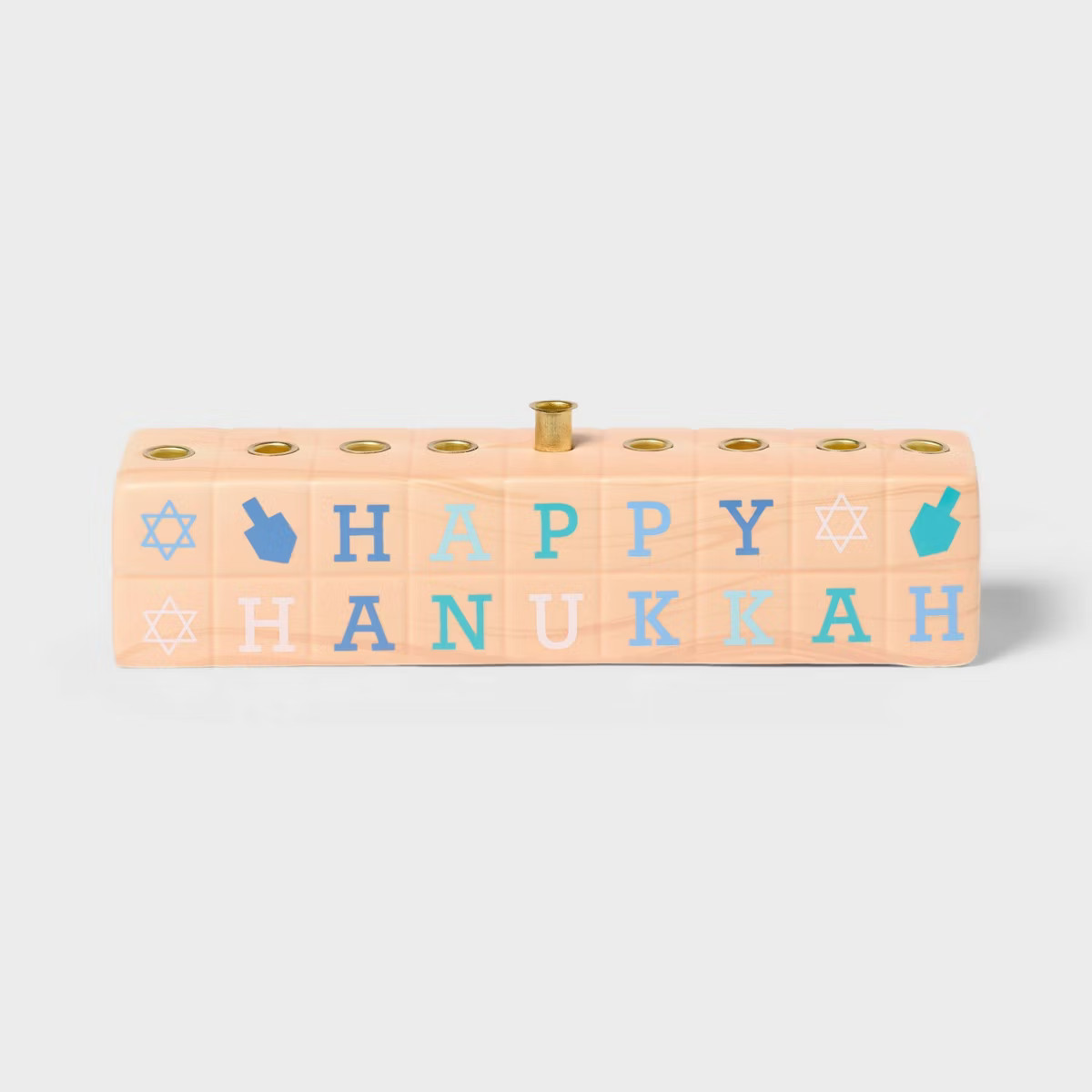 2.5"x9" Taper Ceramic Block Novelty Menorah Hanukkah Candle Holder - Spritz™ | Target