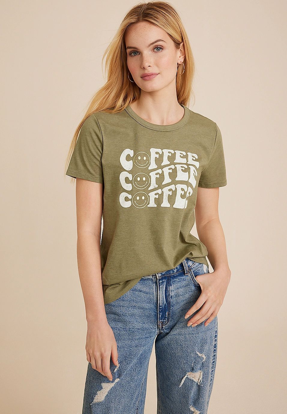 Coffee Smiley Graphic Tee | Maurices
