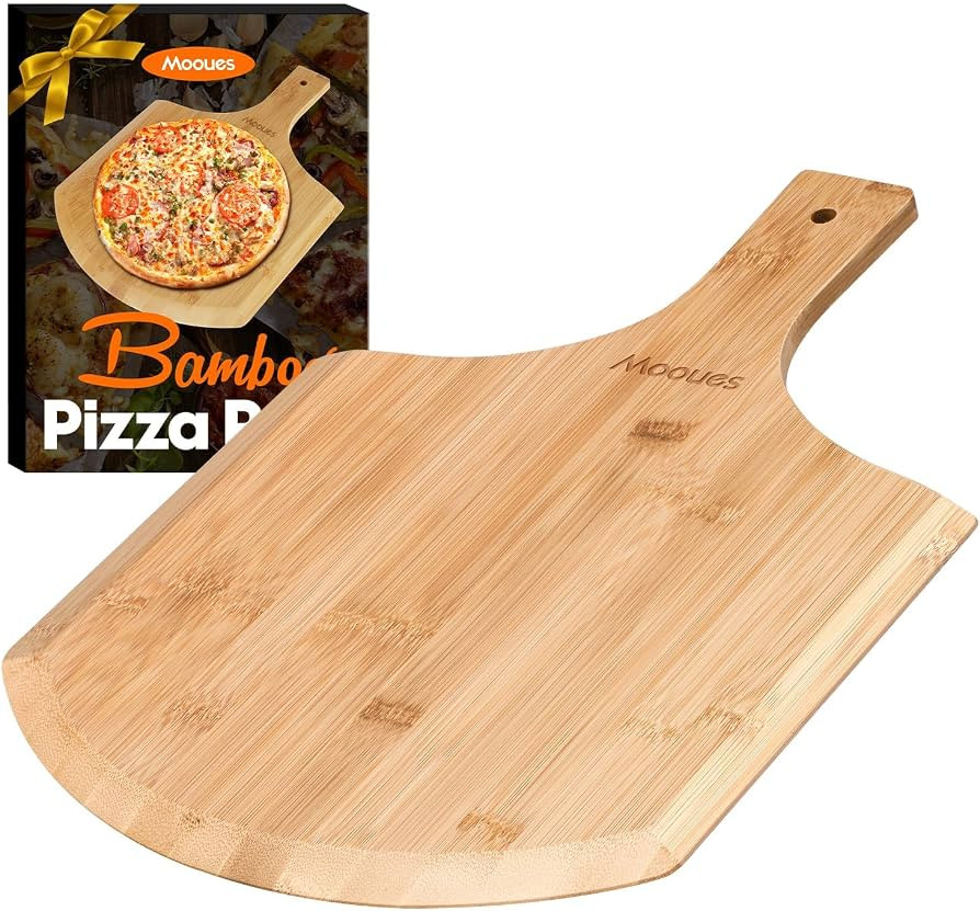 Mooues Pizza Peel 12 Inch, Natural Bamboo Pizza Peel Pizza Paddle Spatula Oven Accessory for Larg... | Amazon (US)