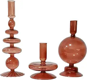 ZSYHCX Candlestick Holders, Glass Candle Holders for Table Centerpiece, Taper Candle Stand Modern... | Amazon (US)