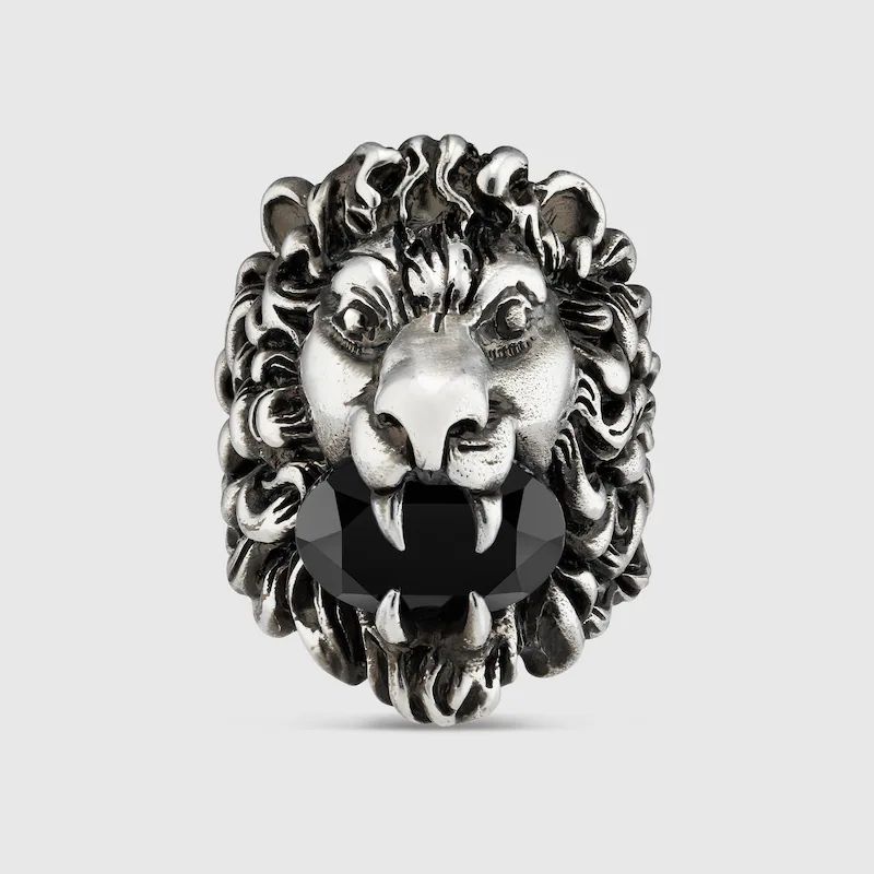 Gucci Lion head ring with crystal | Gucci (US)