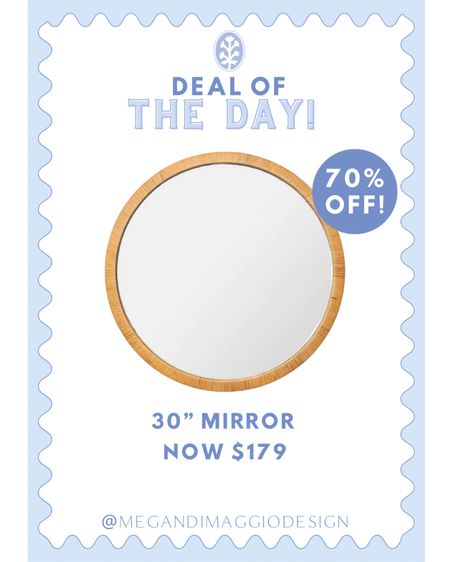 This 30” round rattan mirror is a STEAL at 70% OFF and only $179!! 🤩 This will go so fast!!

#LTKhome #LTKsalealert
