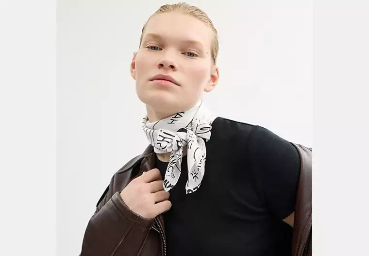 Coach X Peanuts Newspaper Print Silk Square Scarf | Coach (US)