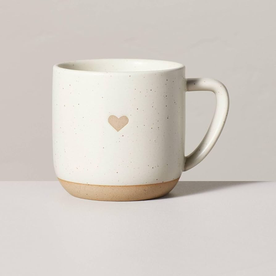 Hearth & Hand with Magnolia 12oz Stoneware Heart Mug Cream/Clay, medium | Amazon (US)
