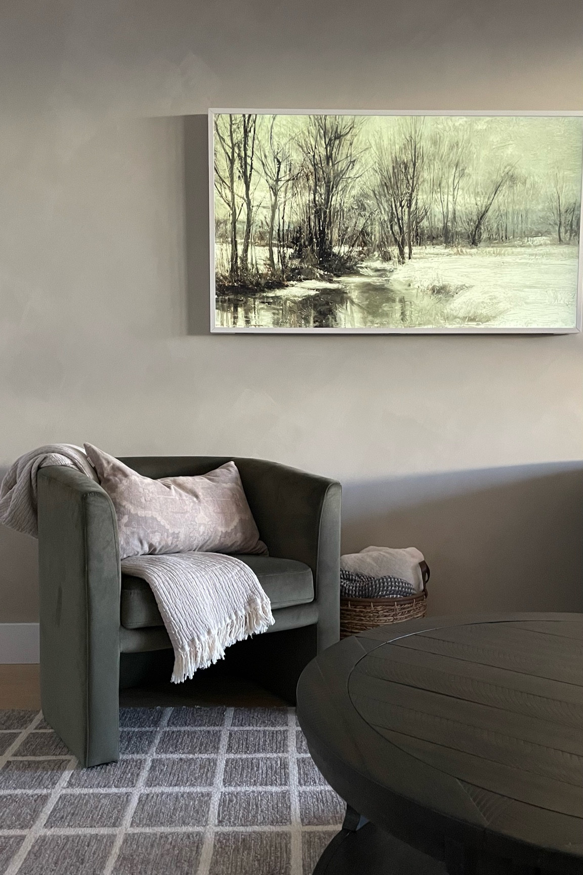 Home decor. Velvet chair. Olive green chair. Target find. studio mcgee. Polly rug. Loloi rug. Frame tv  

#LTKstyletip #LTKFind #LTKhome