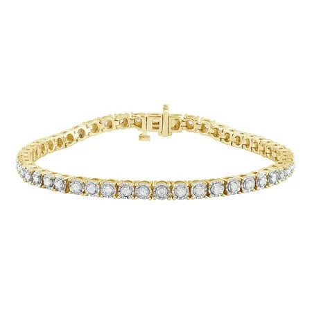 Arista 1.00 Carat T.W. Diamond Circle Link Tennis Bracelet in Yellow Plated Sterling Silver (J I3) | Walmart (US)