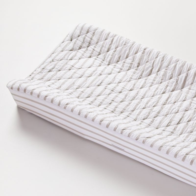 Khaki Stripe Changer Cover | Crate and Barrel | Crate & Barrel