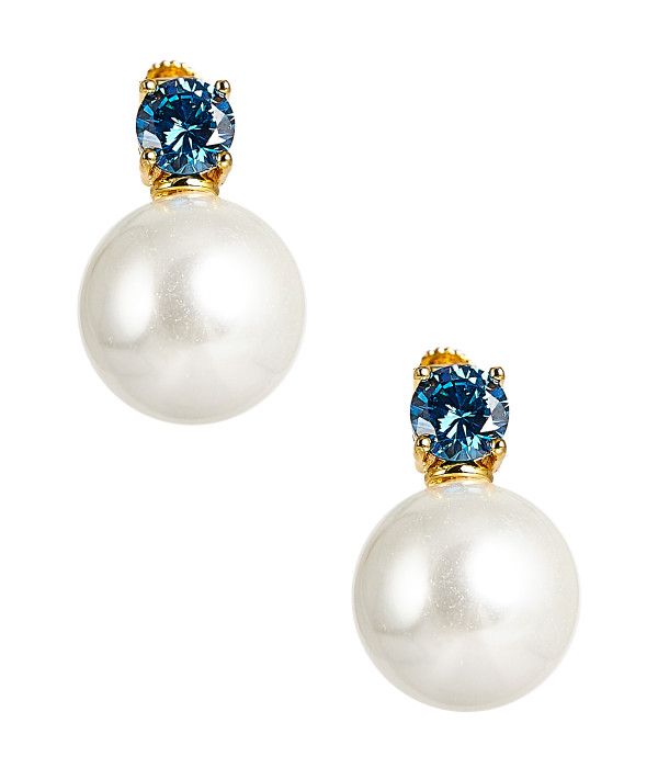 Carolyn - Blue Stone - Big Stone and Pearl Stud - Belle of the Ball | Lisi Lerch Inc