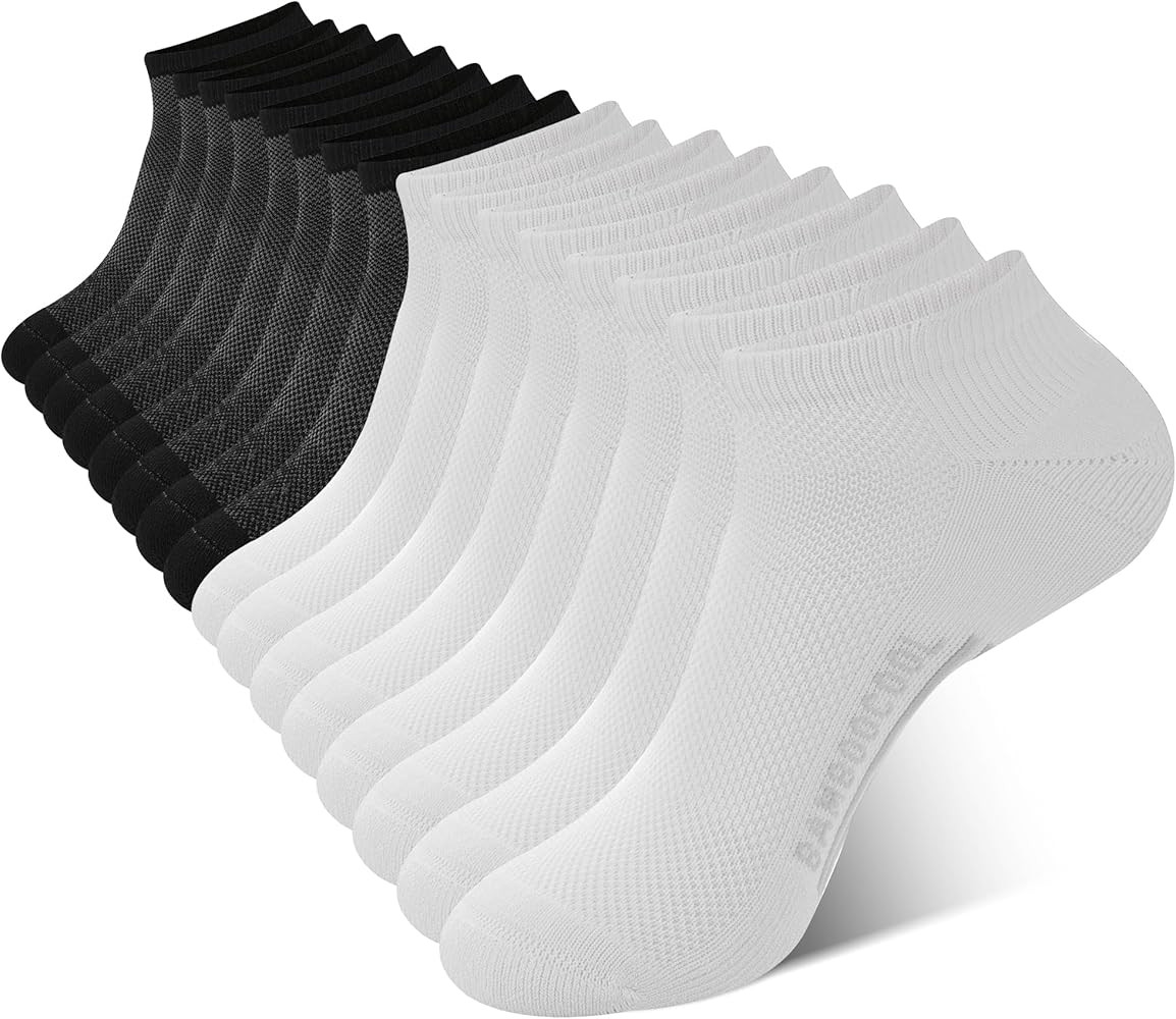 BAMBOO COOL Men's Athletic Ankle Socks Moisture Wicking, Breathable Running Mesh Socks Cushioned ... | Amazon (US)