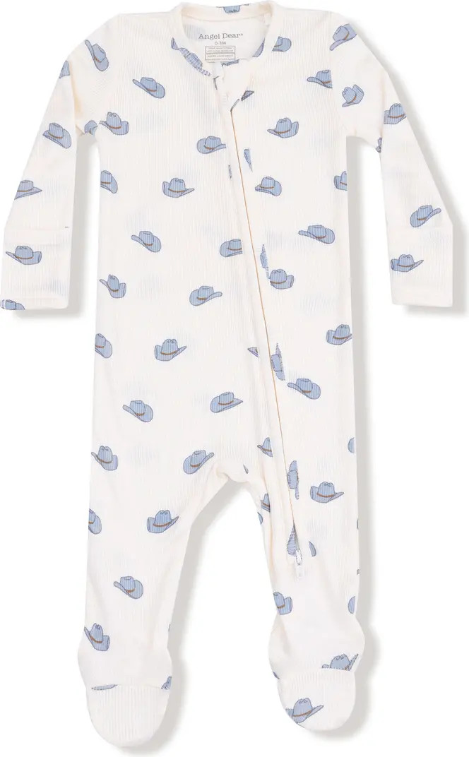 Cowboy Hats Print Rib Footie | Nordstrom