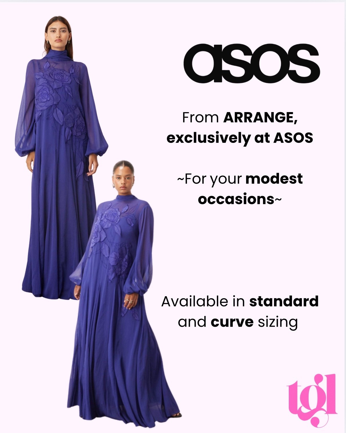 From ARRANGE, exclusively sold at ASOS. This dress is modest & stunning and comes in standard and curve sizing. Available for $209.00. 

#asos #arrangeatasos #modest #curve 