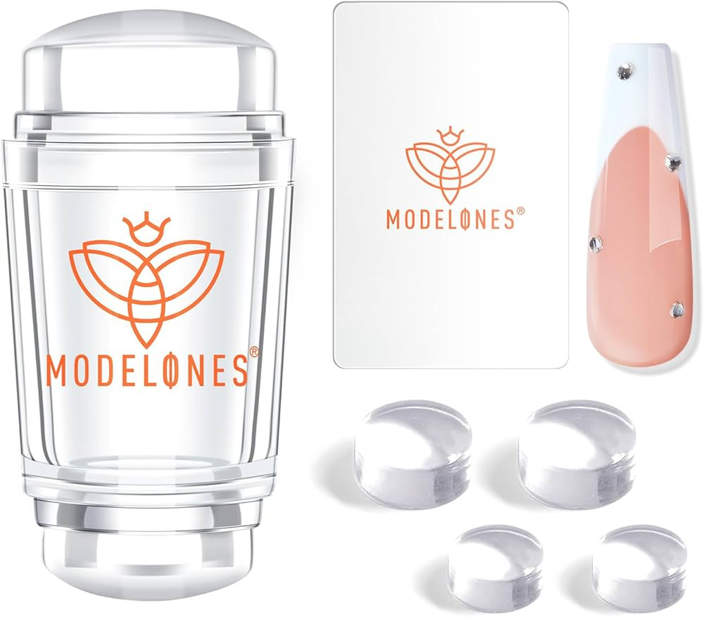 Modelones French Tip Tool- 6 Pcs Nail Stamp French Manicure Kit Suitable for DIY Together with Ge... | Amazon (US)