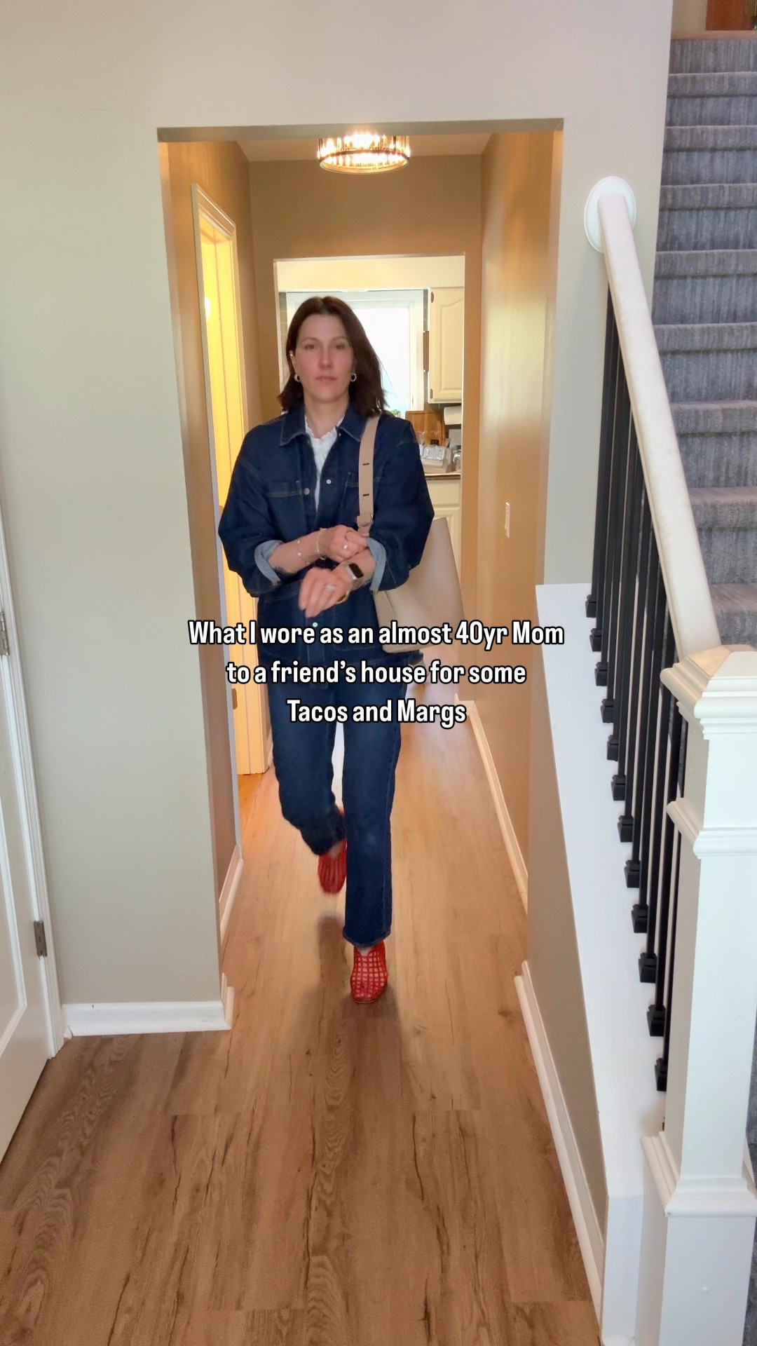 A casual chic look to hang out with friends and get pulled in 2 different directions following my kids around 

SAHM style, tall girl outfits, casual chic, jelly shoes, look for less the row, chore jacket, eyelet shirt

#LTKShoeCrush #LTKStyleTip #LTKMidsize