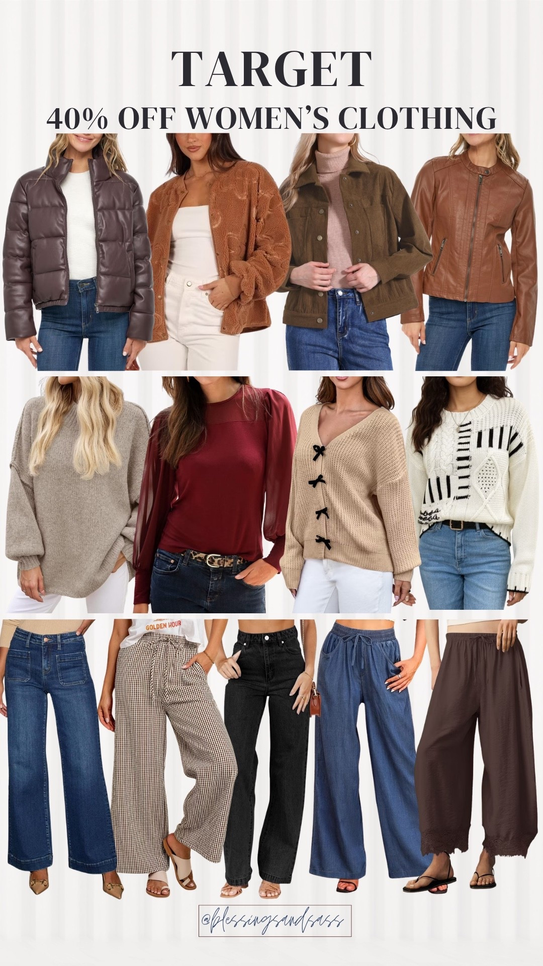 A few cute fall finds from Target, now 40% off! 🤎 Rounded up jackets, cozy sweaters, wide-leg jeans, and the sweetest bow cardigan. Linking all my picks here!

Target sale, Target women’s clothing, fall fashion, fall jackets, bow cardigan, wide leg jeans, casual fall outfits, affordable fall clothing

#LTKSeasonal