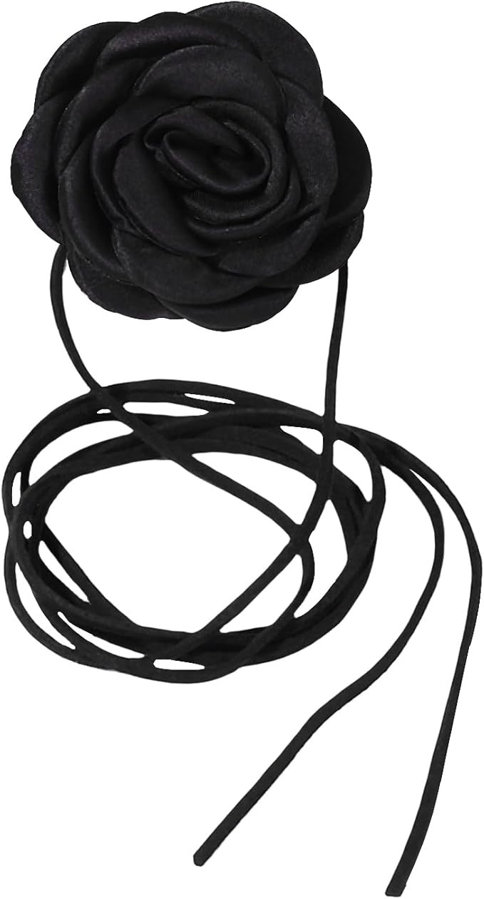 Rofusn Black Flower Choker for Women Girls, Camellia Flower Velvet Choker Collar Necklace Jewerly... | Amazon (US)
