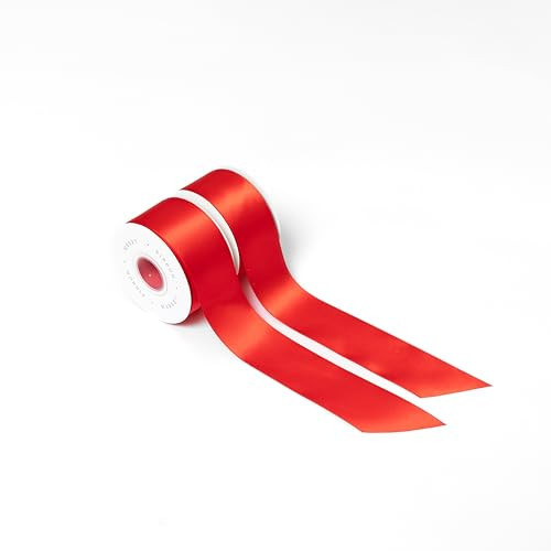 Merry Market Red Satin Ribbon for Christmas Holiday Gift Wrapping, 1.5" x 20 Yards, 40 Yards Total (2 Pack) | Amazon (US)