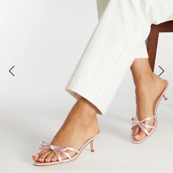 Elegant Pink Bow Heeled Sandals | Poshmark