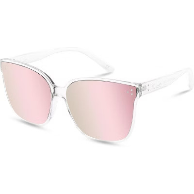 Sunglasses Womens, Oversized Pink Sunglasses for Women with Trendy Mirrored Lens UV400 Blocking Light Pink 5.74×2.04×5.71 | Target