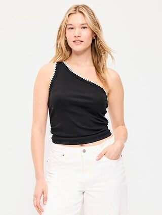 Ribbed One-Shoulder Tank Top | Old Navy (US)