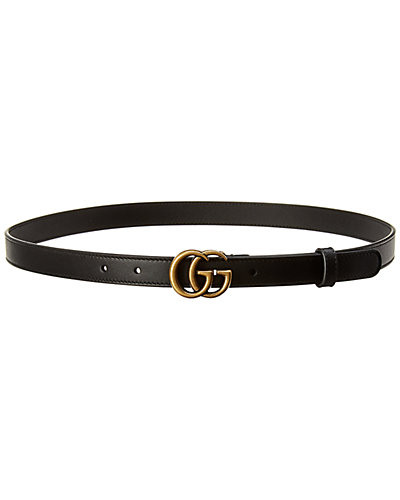 Double G Thin Leather Belt | Gilt & Gilt City
