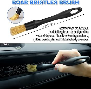 7PCS Car Detailing Brush Set, Ultra Soft Boars Hair Car Interior Detailing Brushes, Car Interior ... | Amazon (US)