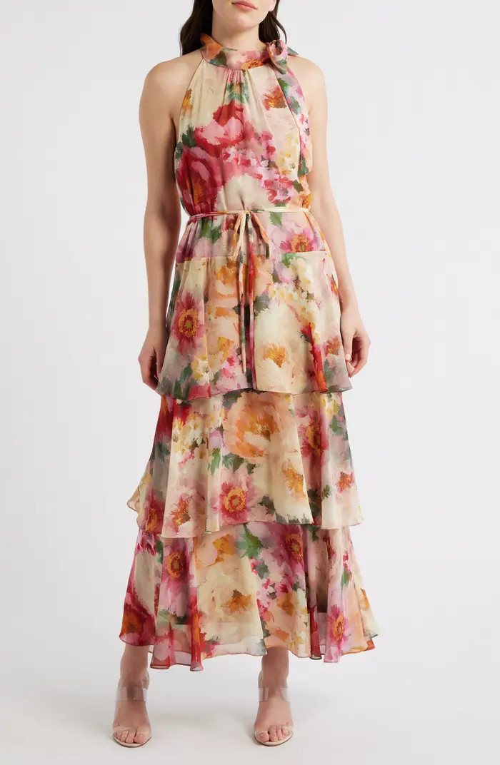 Julia Jordan Mock Neck Tiered Maxi Dress | Nordstrom | Nordstrom