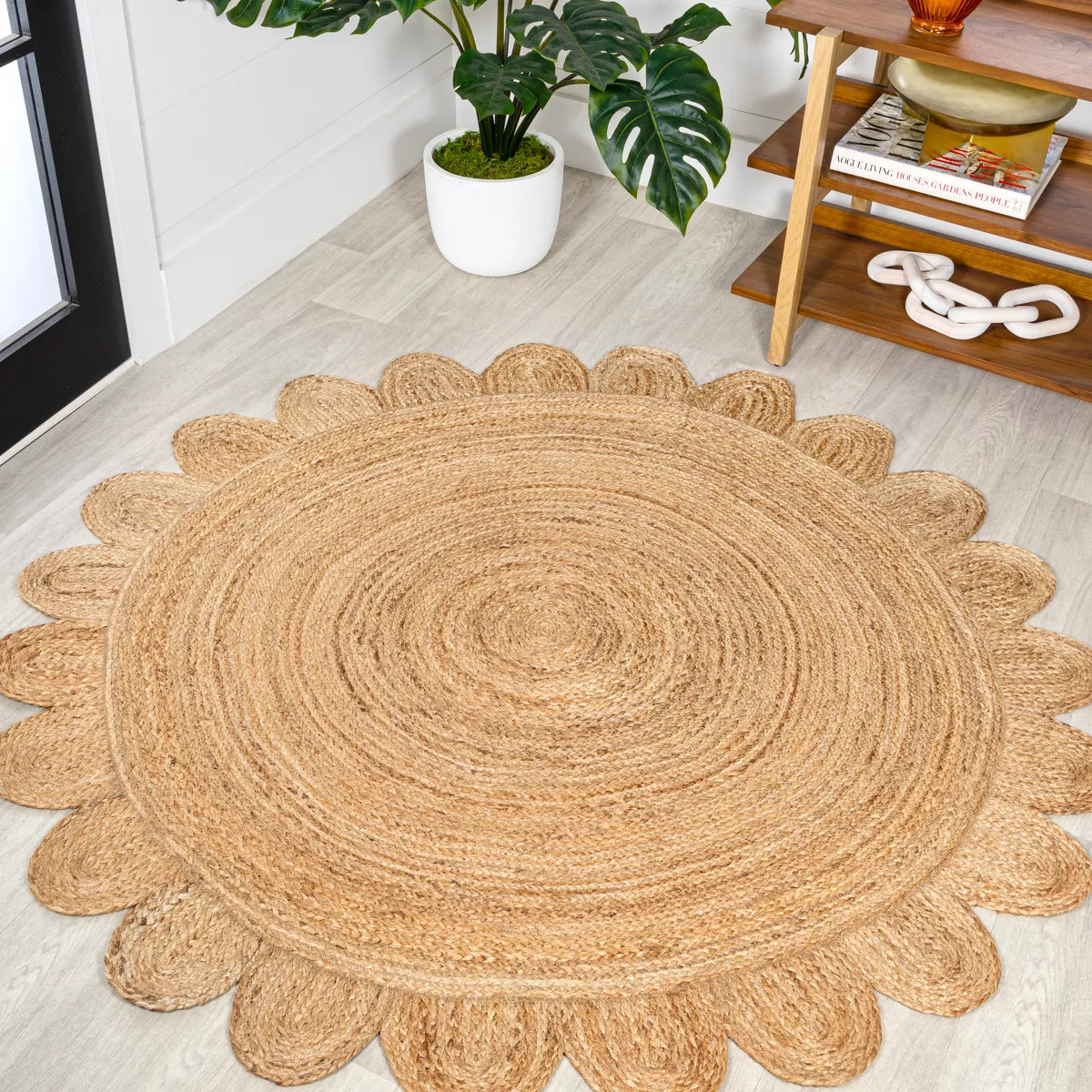 Petal Boho Jute Scalloped Circle - JONATHAN Y | Target