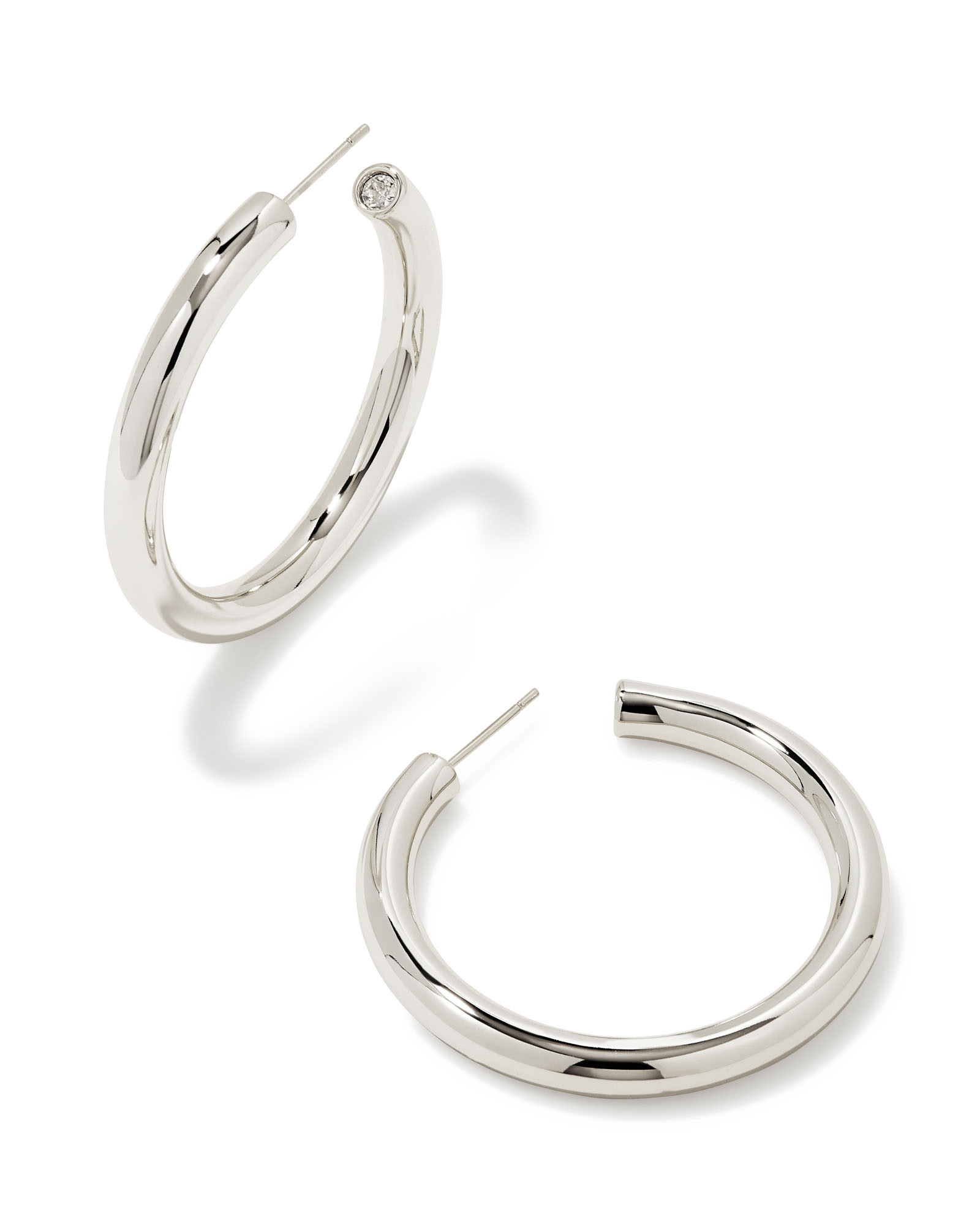 Colette Large Hoop Earrings in Silver | Kendra Scott