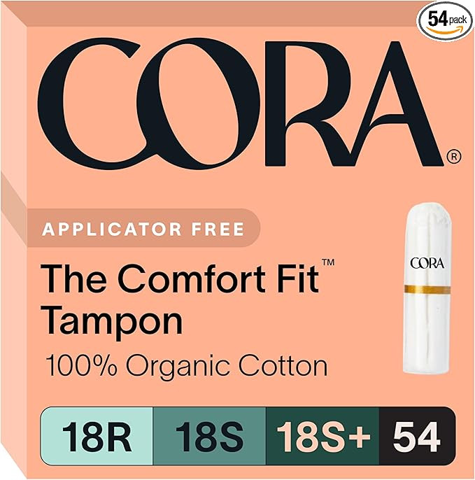 Cora 100% Organic Cotton Non-Applicator Tampons | Ultra-Absorbent, Unscented, Natural, Non-Toxic,... | Amazon (US)