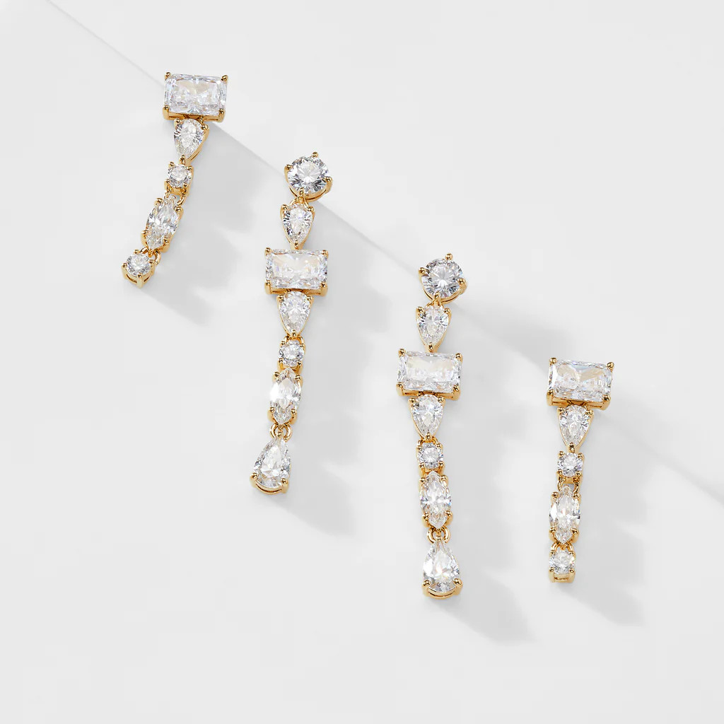 RSVP CZ LINEAR SET OF EARRINGS | NADRI