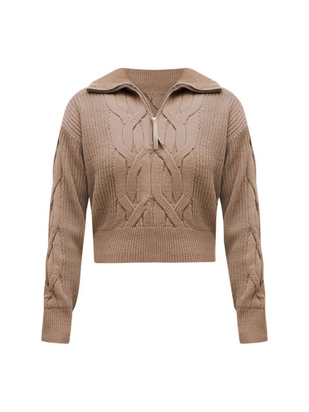 Cable-Knit Oversized Half Zip | Women's Hoodies & Sweatshirts | lululemon | Lululemon (US)