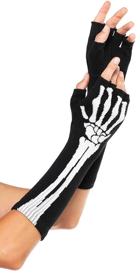 Leg Avenue Women's Skeleton Fingerless Gloves | Amazon (US)