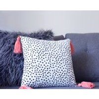 Polka Dot Peach Tassel Cushion Cover  Black and white  Abstract Design Cushions  Cushions with Tassels | Etsy (UK)